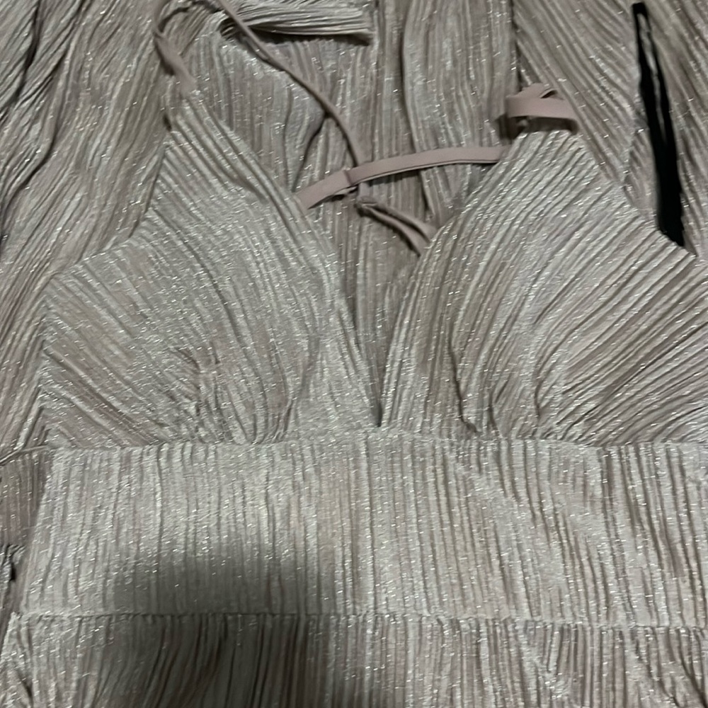 Blush sparkly tiered maxi dress